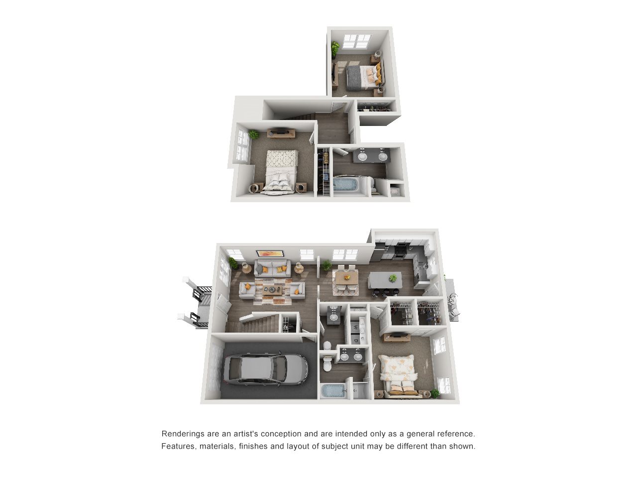Lodge at Croasdaile Farm Three Bedroom Floor Plan